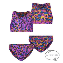 Just Beach Meisjes bikini reversibel funky zebra