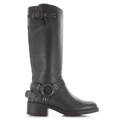 Poelman Hoge leren biker boots met rits cowboy laarzen dames