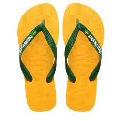 Havaianas brasil logo pop yellow teenslippers unisex