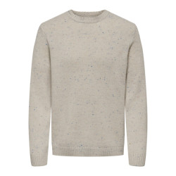 Only & Sons Onsricky reg 9 nap crew knit ecru dessin