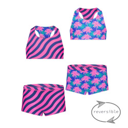 Just Beach Meisjes reversibel bikini wave kobalt