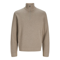 Jack & Jones jprblamilano stitch knit half zip s 12259664 greige