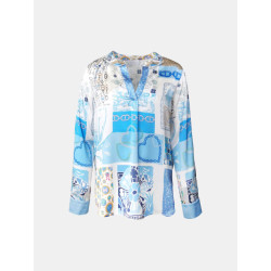 Mucho Gusto ® blouse grazie blauw hart elegantie