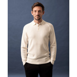 Kollekt Lucca merino-lyocell polo trui off white