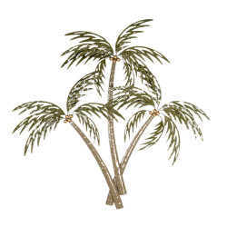 Clayre & Eef Wanddecoratie palm 90x100 cm bruin ijzer rechthoek palmboom