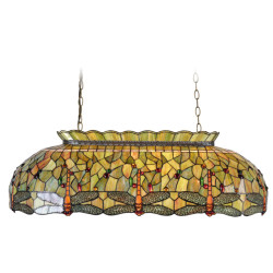 LumiLamp Hanglamp tiffany 100x47x156 cm glas rechthoek libelle hanglamp