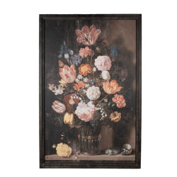 Clayre & Eef Schilderij 80x2x120 cm canvas bloemen wanddecoratie