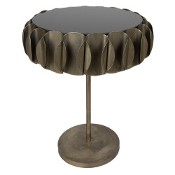 Clayre & Eef Bijzettafel Ø 57x66 cm ijzer glas