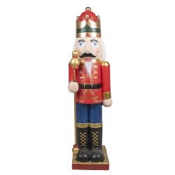 Clayre & Eef Beeld notenkraker 120 cm blauw polyresin kerstdecoratie