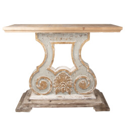 Clayre & Eef Sidetable 121x40x99 cm grijs hout wandtafel