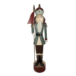 Clayre & Eef Beeld notenkraker 203 cm metaal kerstdecoratie