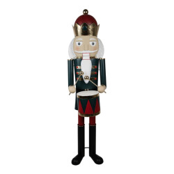 Clayre & Eef Kerstdecoratie beeld notenkraker 44x50x174 cm rood ijzer