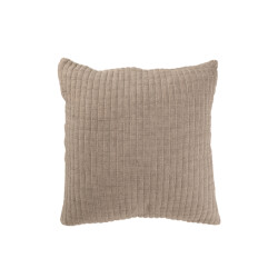 J-Line kussen strepen stiksel katoen/polyester 45x45x12cm