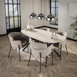 Hoyz eetkamertafel 180 ceramic ceramic travertine