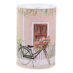 Clayre & Eef Spaarpot Ø 10x15 cm metaal fiets