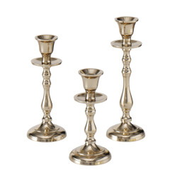 Boltze Kandelaar vicco set 3 dlg. alu rond 15-23cm hoog champagne