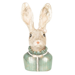 Clayre & Eef Clayre & eef beeld konijn 17 cm groen polyresin woonaccessoires