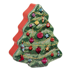 Clayre & Eef Bewaarblik kerstboom 15x18x7 cm metaal