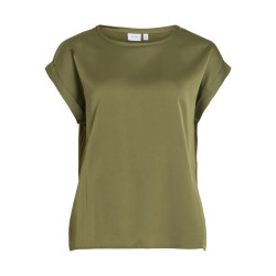 Vila Viellette ss satin top noos army