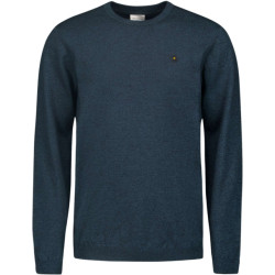 No Excess Pullover crewneck 2 coloured melang navy