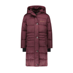 Like Flo Meisjes winterjas lang met capuchon bordeaux