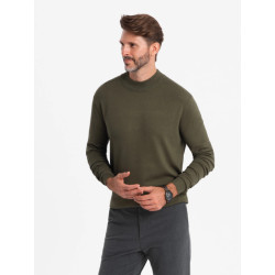 Ombre Heren v-hals sweater half turtleneck olijf tn-0100go