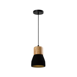 QUVIO Hanglamp langwerpig beton met hout quv5144l-black