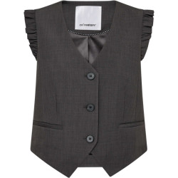 Co'Couture Liane cc frill tailor vest dark grey