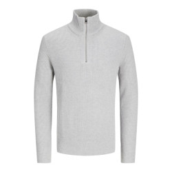 Jack & Jones jjeperfect knit half zip sn 12257773 light grey melange