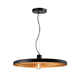 QUVIO Hanglamp rond met gouden binnenkant -