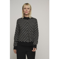 Rino & Pelle Annelie.5002412 mock neck stripe sweater