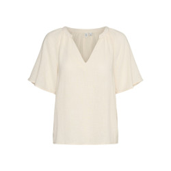 Vero Moda Vmvictoria ss v-neck top wvn btq g ecru