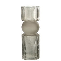 J-Line vaas/kaarshouder snoep glas large 12x12x35cm