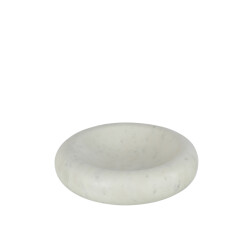 J-Line kom rond laag marmer large 29x29x7cm
