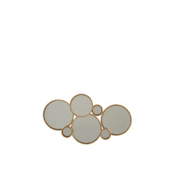 J-Line D- spiegel 6 ronden metaal goud 57x5.5x32cm