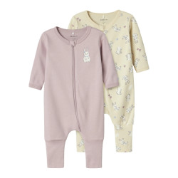 Name It Baby pyjama nbfnightsuit rabbit zip 2-pack