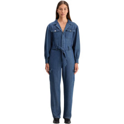 Scotch & Soda Lightweight denim jumpsuit in dark navy/green