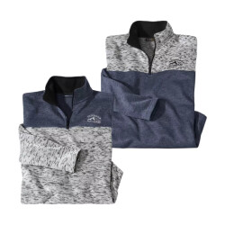 Atlas For Men Heren trui van geborsteld fleece (set van 2)