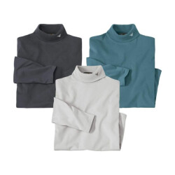 Atlas For Men Heren roll neck top (set van 3)