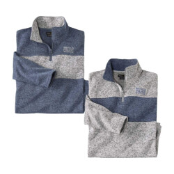 Atlas For Men Heren wild park geborstelde fleece trui (set van 2)