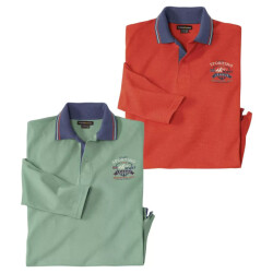 Atlas For Men Herenpolo met lange mouwen (set van 2)