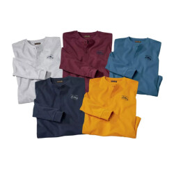 Atlas For Men Heren essential t-shirt met lange mouwen (pak van 5)
