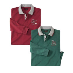Atlas For Men Herenpolo met lange mouwen (set van 2)
