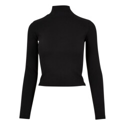 Urban Classics Dames geribd uitgesneden rug t-shirt met lange mouwen