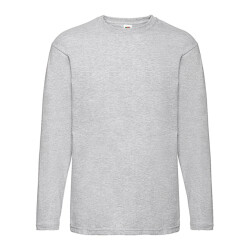 Fruit of the Loom Heren valueweight heather t-shirt met lange mouwen