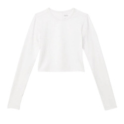 Girlfriend Collective Dames reset lift cropped t-shirt met lange mouwen