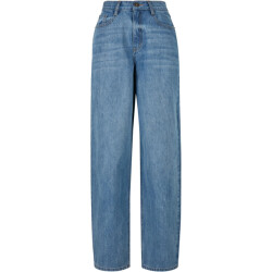 Urban Classics Dames 90's denim hoge taille wijde benen jeans