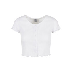 Urban Classics Dames ribbed button-down crop top