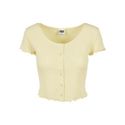 Urban Classics Dames ribbed button-down crop top