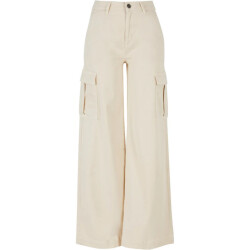 Urban Classics Dames twill hoge taille wijde pijpen cargo broek